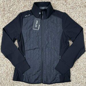 RLX Ralph Lauren Women’s Wool Blend Quilted Panel Hybrid Jacket Black, Size S